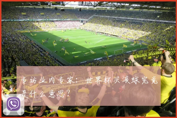 专访业内专家：世界杯买滚球究竟是什么意思？